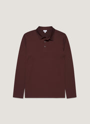 Men's Long Sleeve Classic Jersey Polo Shirt in Bakelite