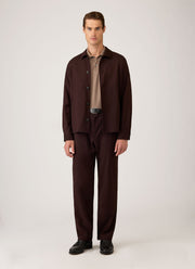 Men's Long Sleeve Piqué Polo Shirt in Taupe