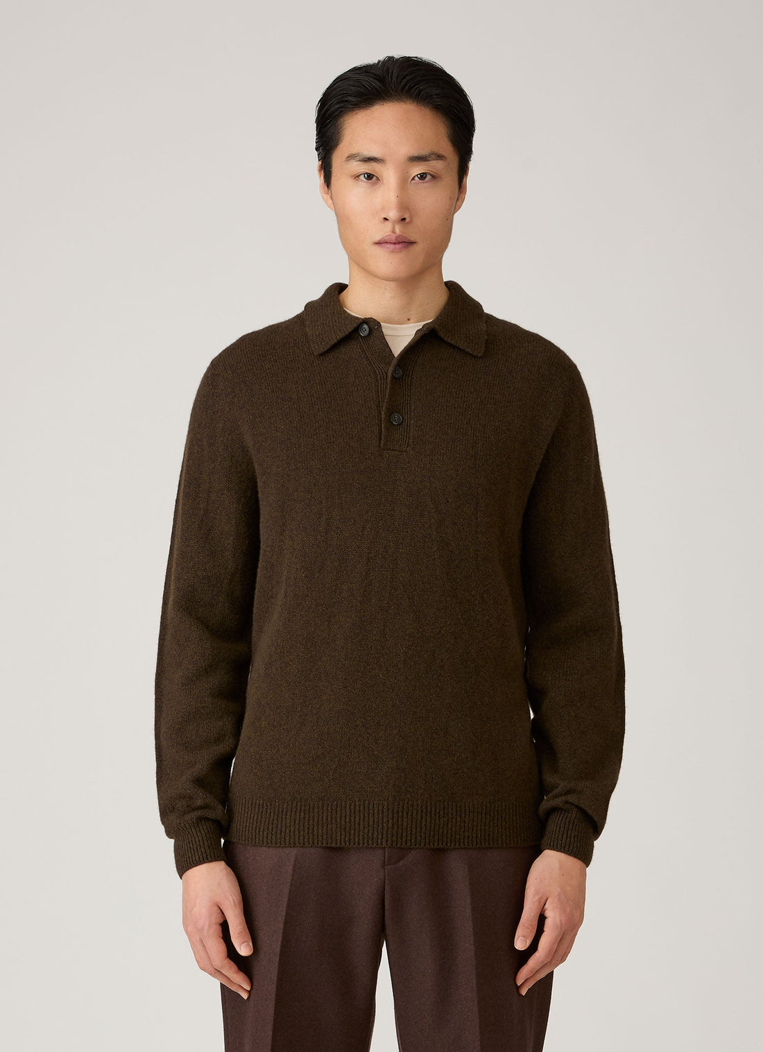 Lambswool Knitted Polo Shirt