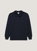 Men's Cashmere Knitted Polo Shirt in Navy
