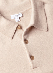 Men's Cashmere Knitted Polo Shirt in Swansdown