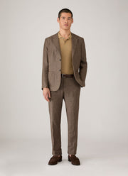 Men's Silk Linen Honeycomb Polo in Hazelwood