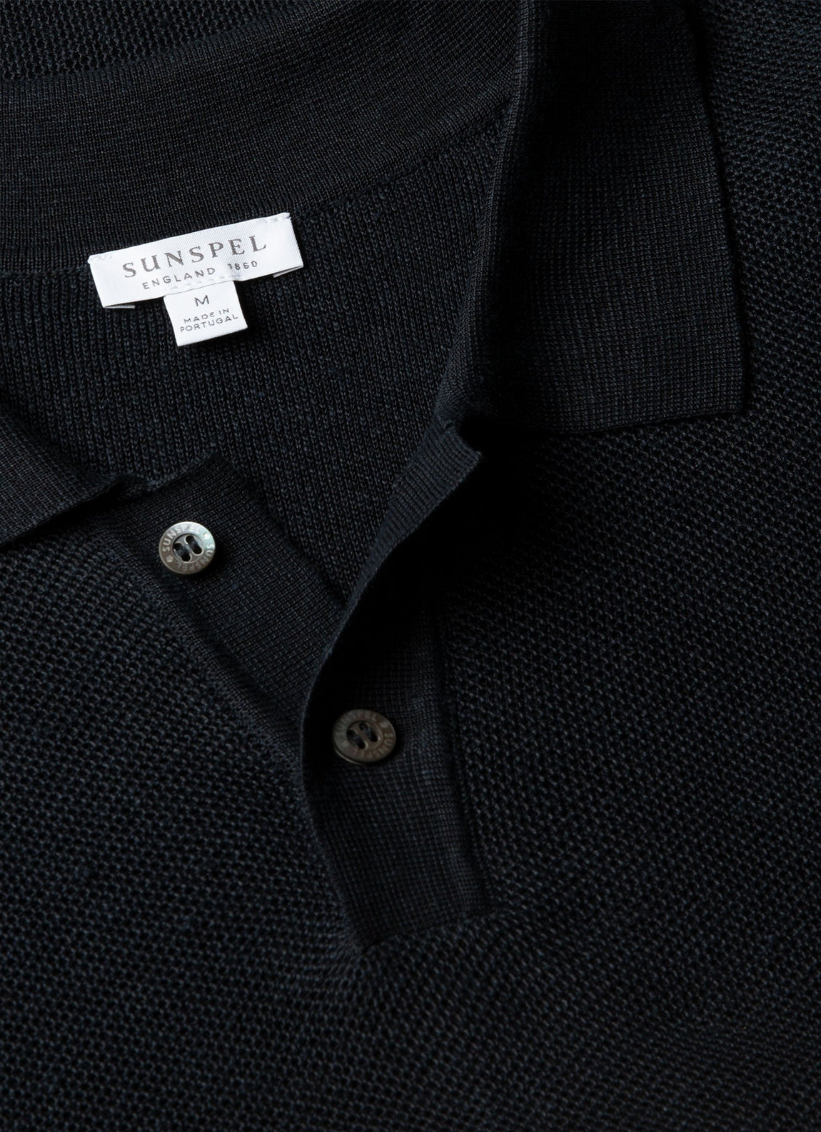 Men's Silk Linen Honeycomb Polo in Light Navy