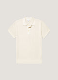 Men's Contrast Rib Polo Shirt in Ecru