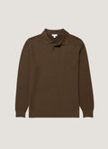 Men's Cotton Basketweave Polo Shirt in Loden Green