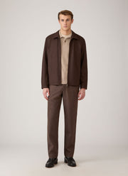 Men's Cotton Basketweave Polo Shirt in Stone