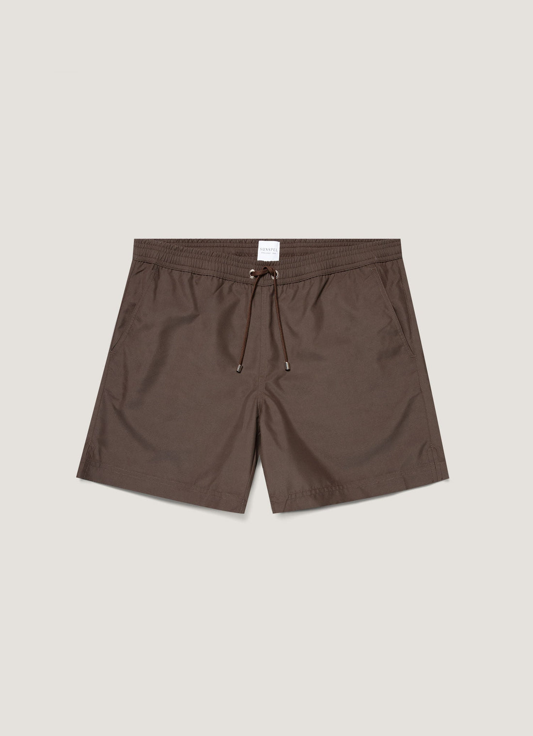 Men's Drawstring Swim Shorts in Dark Walnut