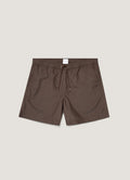 Men's Drawstring Swim Shorts in Dark Walnut