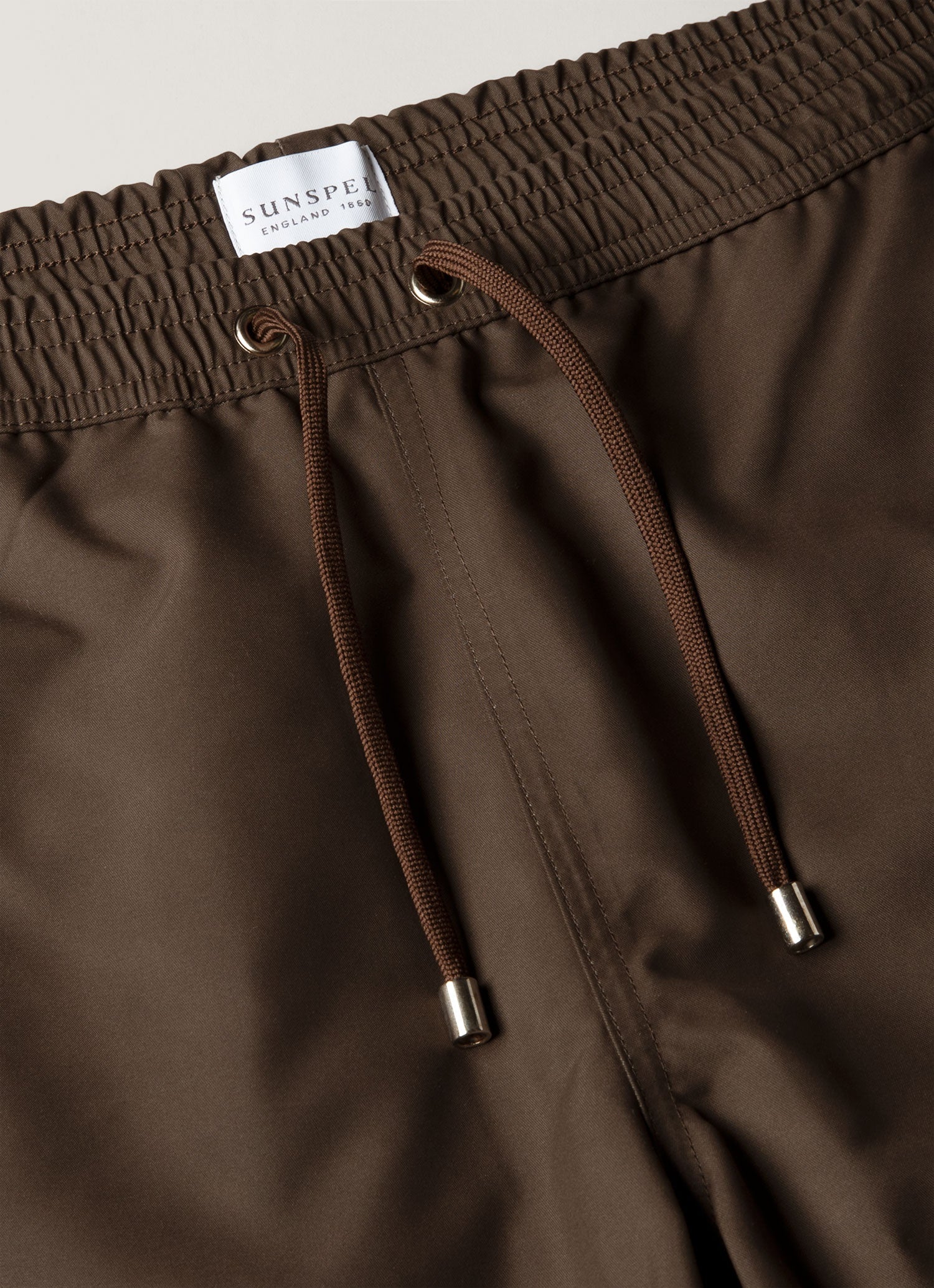 Men's Drawstring Swim Shorts in Dark Walnut