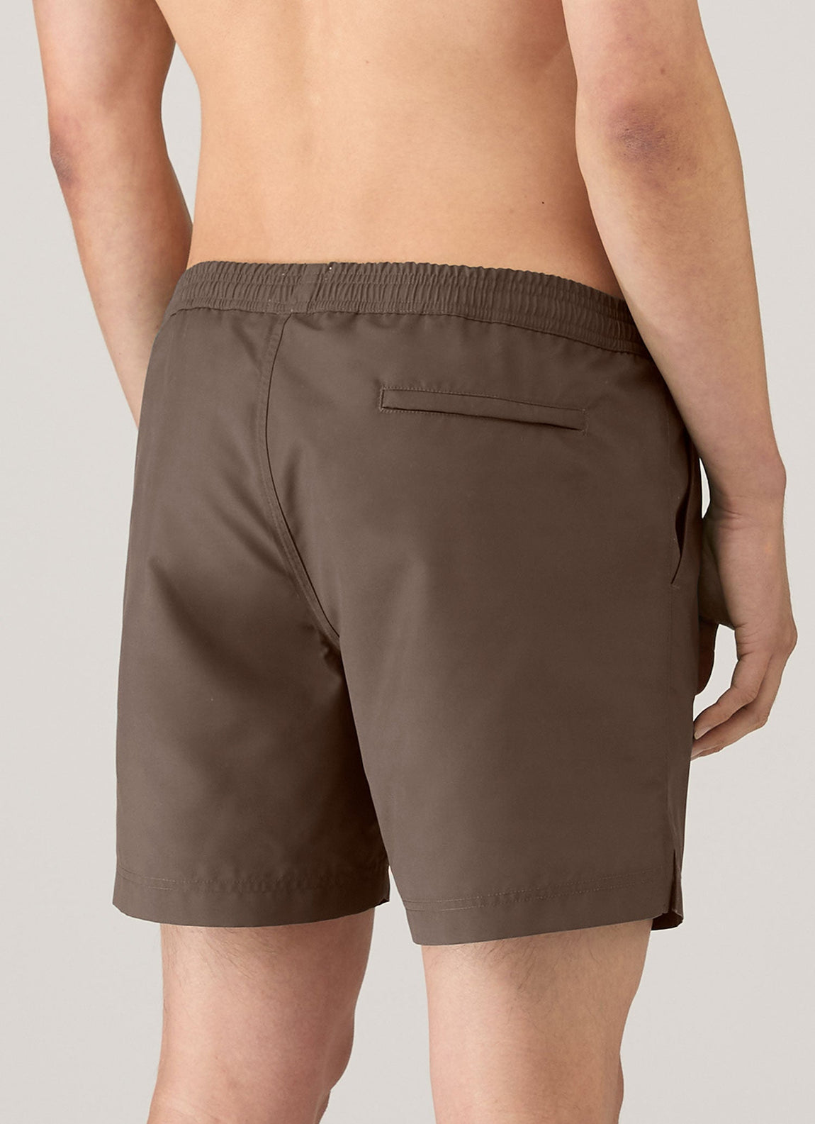 Men's Drawstring Swim Shorts in Dark Walnut
