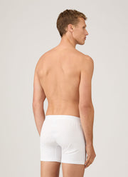 Men's Superfine Cotton Two-Button Boxer Briefs in White