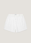 Men's Cellular Cotton One-Button Boxer Short in White
