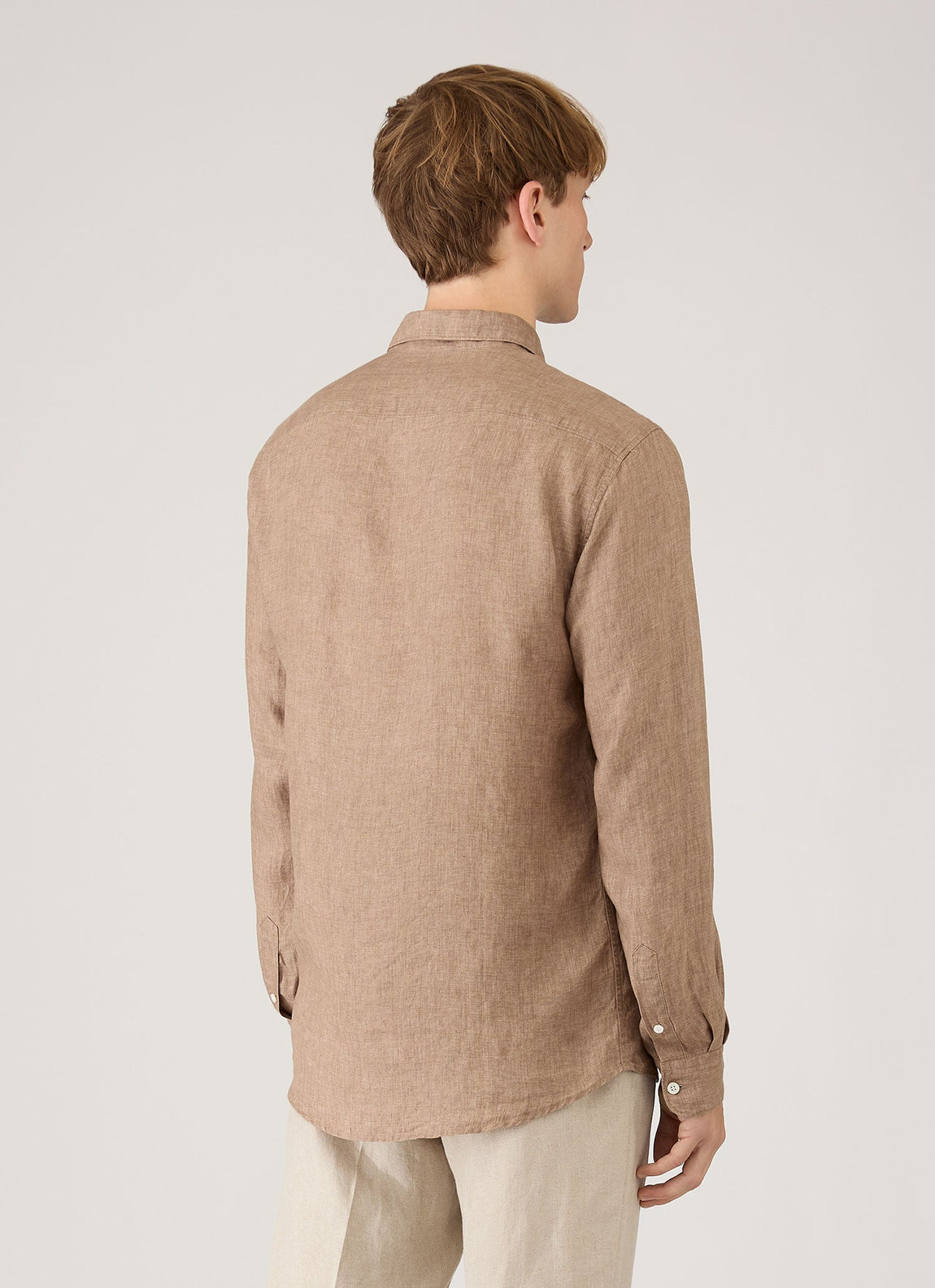 Men's Linen Shirt in Walnut