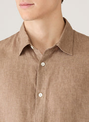 Men's Linen Shirt in Walnut