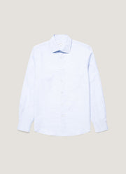 Men's Sea Island Cotton Linen Shirt in Light Blue
