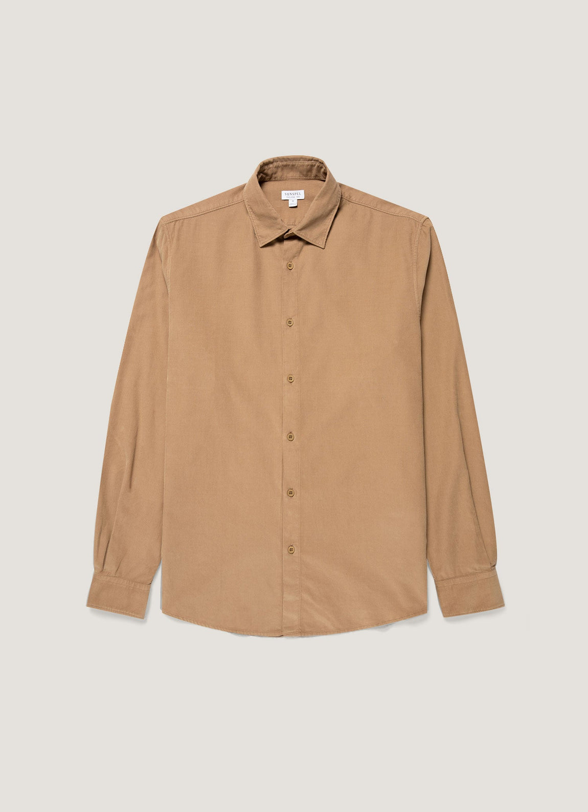 Men's Fine Cord Shirt in Dark Beige