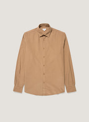Men's Fine Cord Shirt in Dark Beige