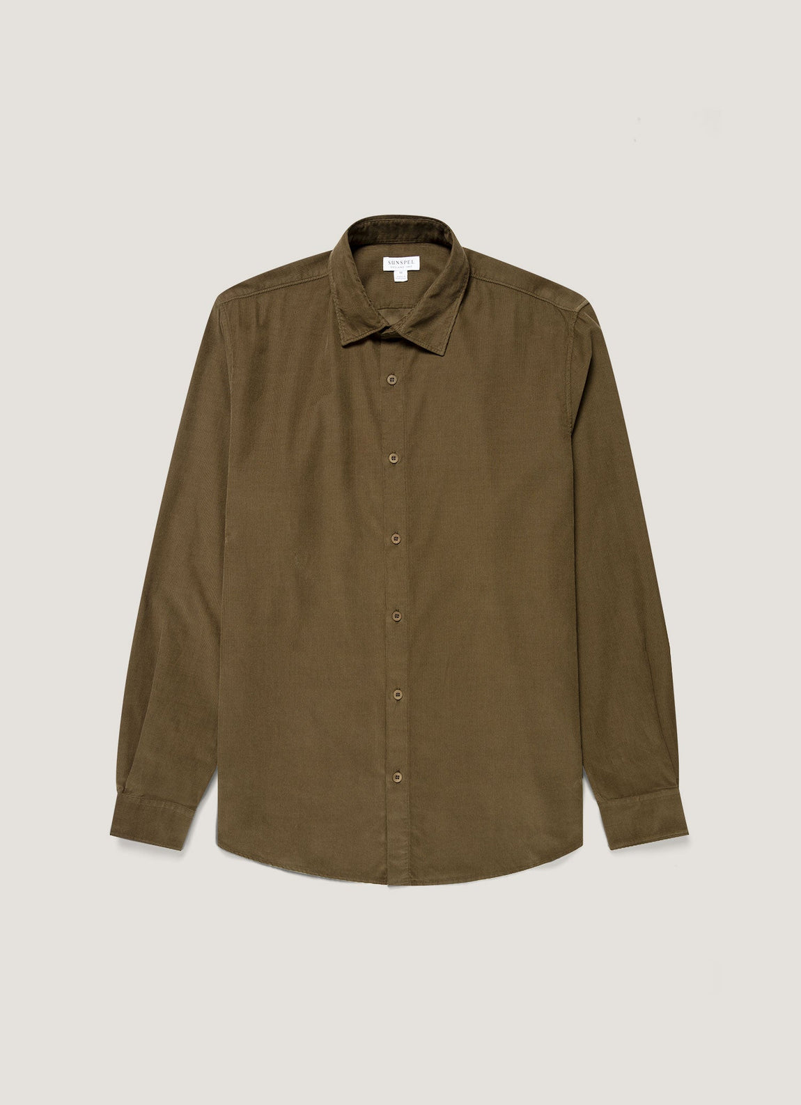Men's Fine Cord Shirt in Loden Green