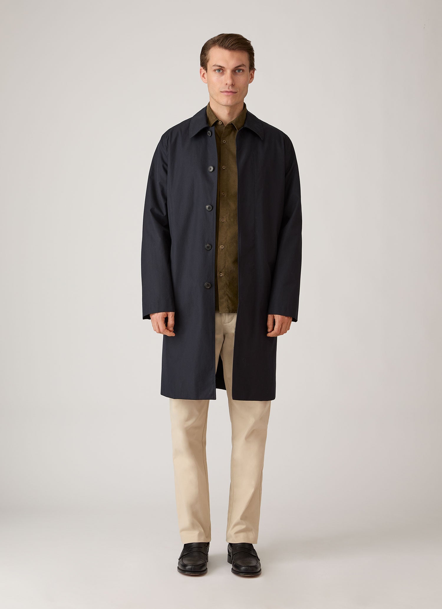 Men's Fine Cord Shirt in Loden Green