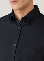 Men's Button Down Flannel Shirt in Black