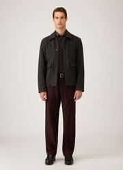 Men's Button Down Flannel Shirt in Dark Chocolate