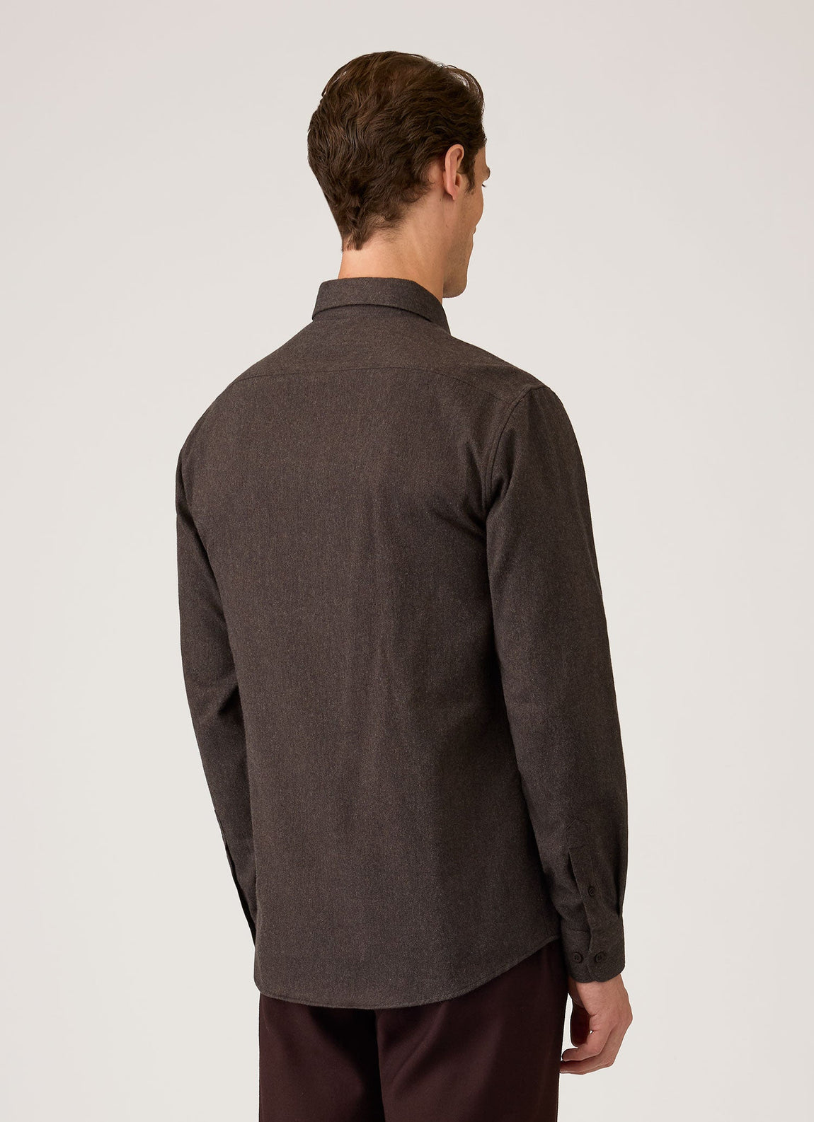 Men's Button Down Flannel Shirt in Dark Chocolate