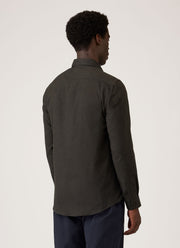 Men's Button Down Flannel Shirt in Loden Green