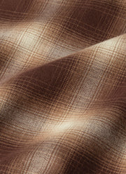 Men's Button Down Flannel Shirt in Chestnut Melton Check