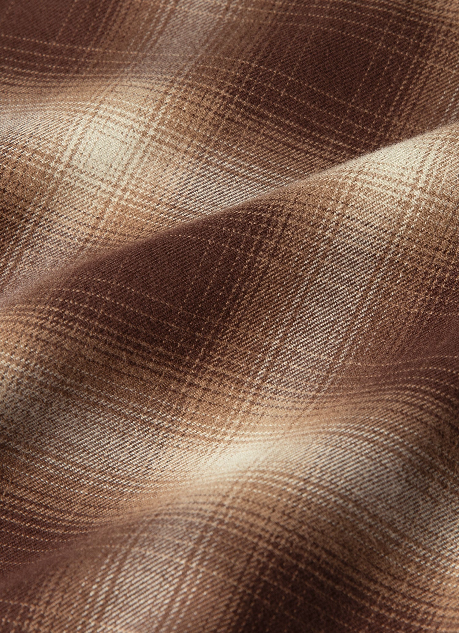 Men's Button Down Flannel Shirt in Chestnut Melton Check