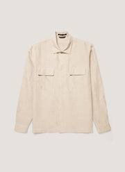 Men's Linen Overshirt in Sand