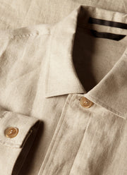 Men's Linen Overshirt in Sand