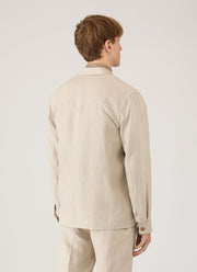 Men's Linen Overshirt in Sand