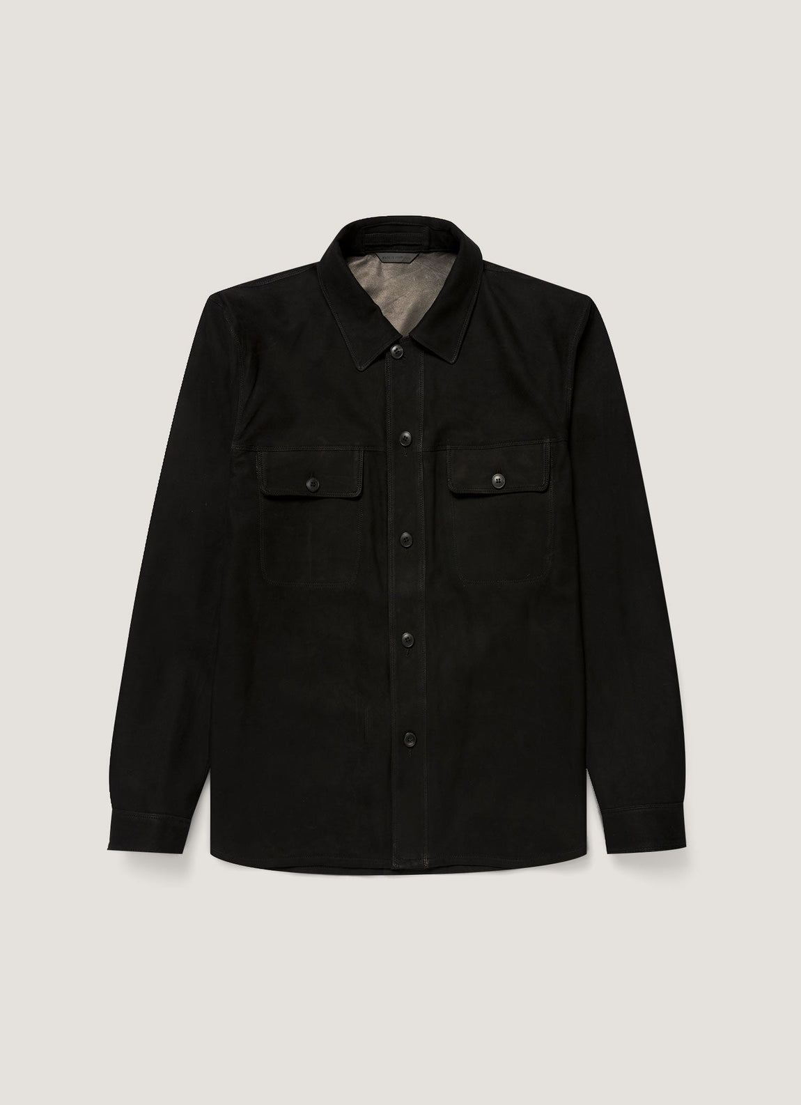 Men's Suede Overshirt in Black