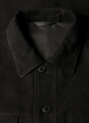 Men's Suede Overshirt in Black