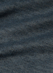 Men's Cotton Cashmere Herringbone Shirt in Denim Melange