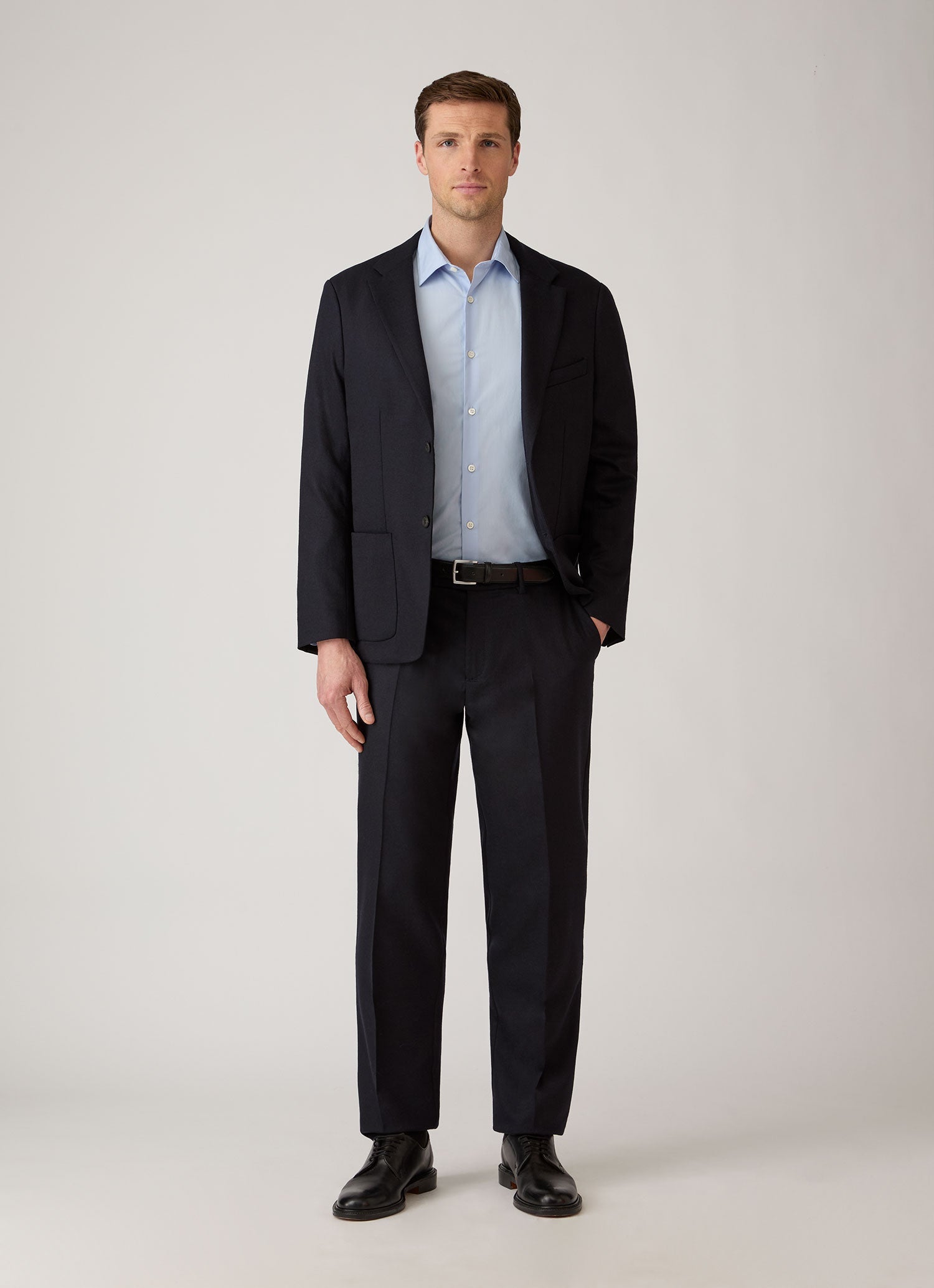 Men's Cotton Poplin Shirt in Light Blue