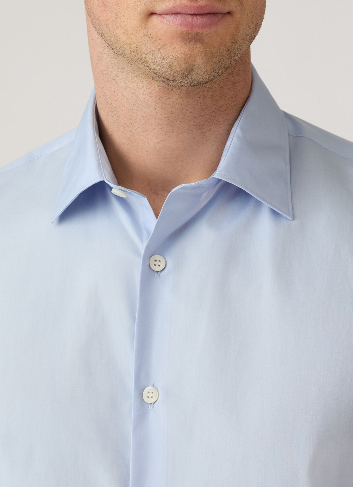Men's Cotton Poplin Shirt in Light Blue