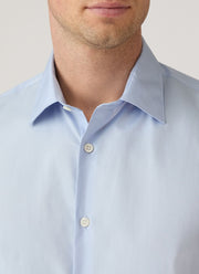 Men's Cotton Poplin Shirt in Light Blue