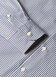 Men's Cotton Poplin Shirt in Navy Bengal Stripe