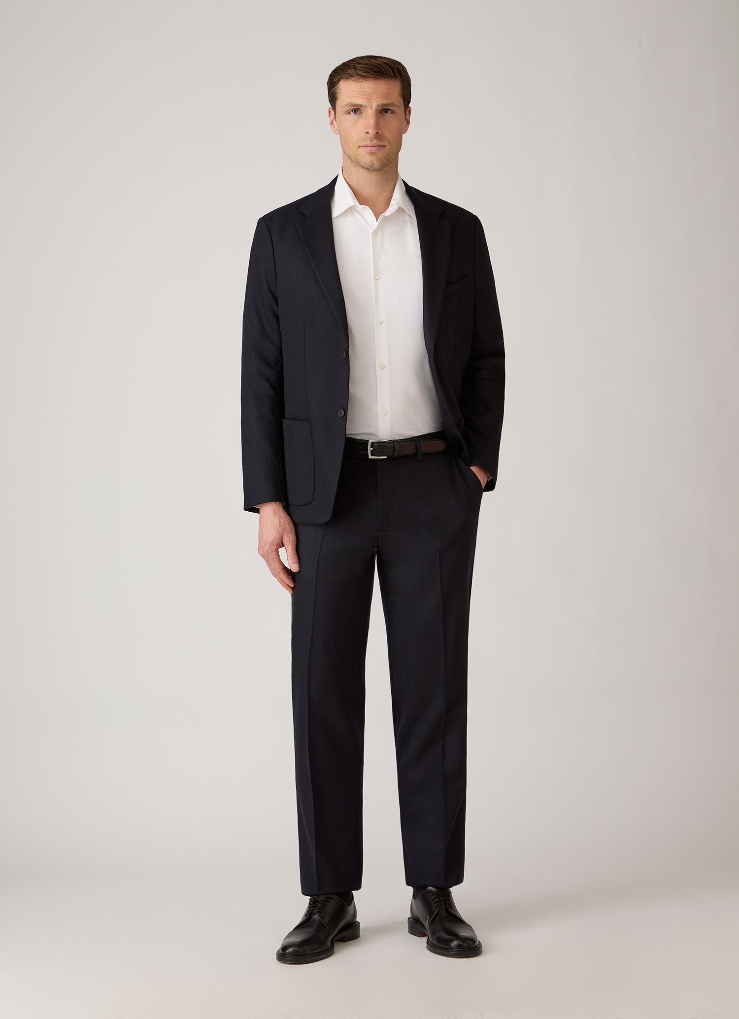 Men's Stretch Cotton Poplin Shirt in White