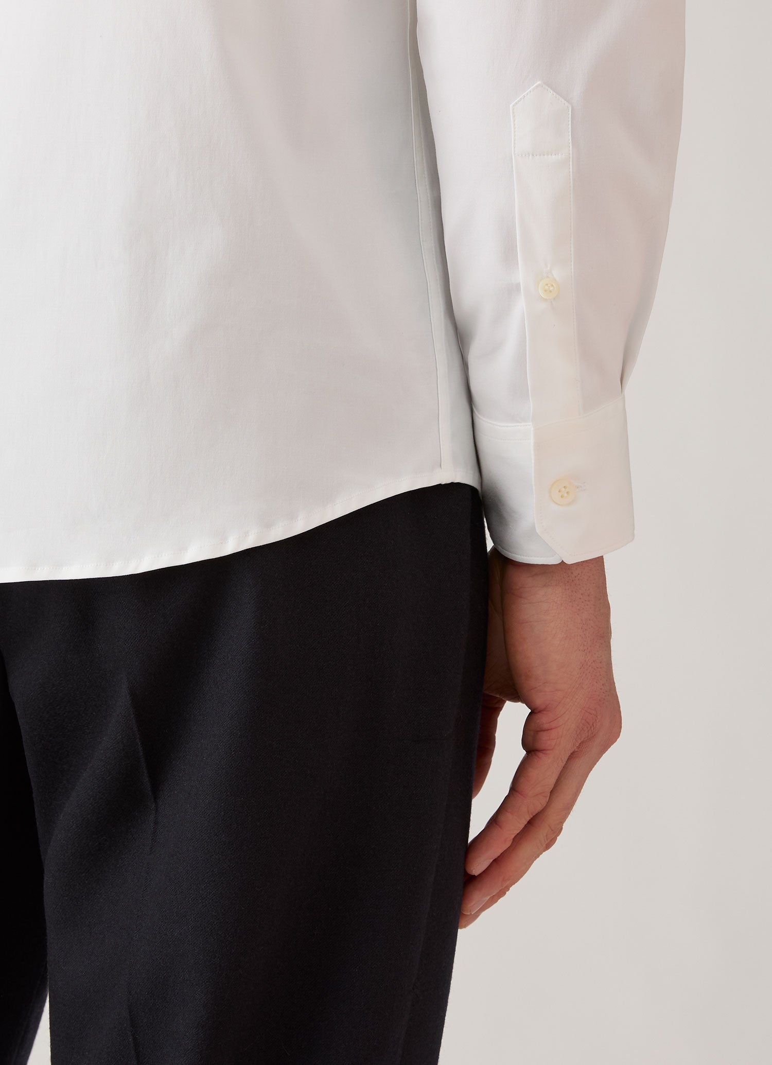 Men's Stretch Cotton Poplin Shirt in White