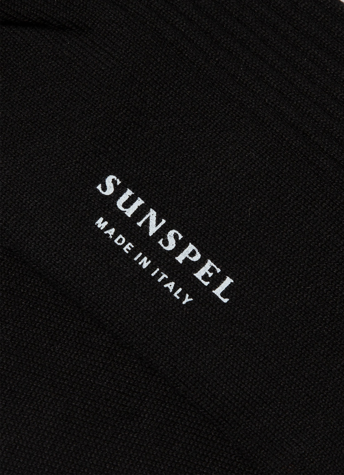 Men's Cotton Ribbed Socks in Black