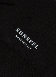 Men's Cotton Ribbed Socks in Black