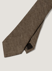 Men's Linen Tie in Dark Walnut