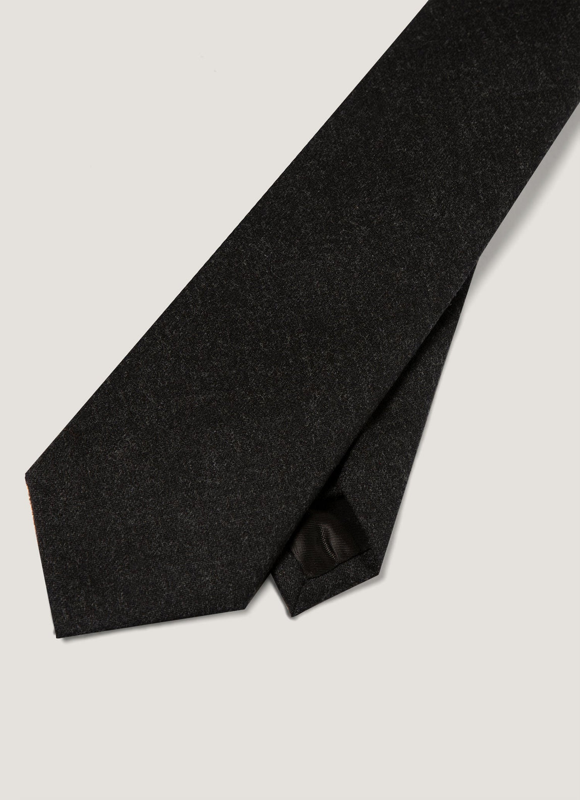 Men's Wool Cashmere Tie in Charcoal Melange