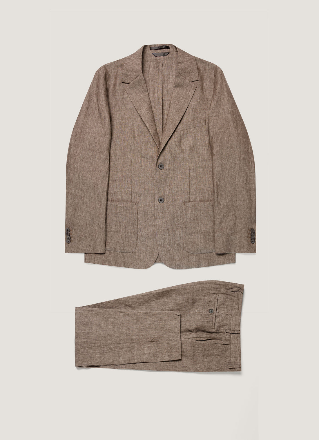 Men's Linen Two-Piece Suit in Dark Walnut