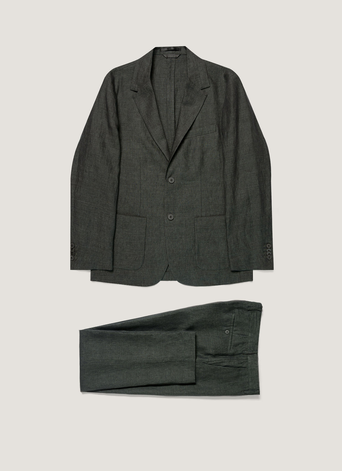 Men's Linen Two-Piece Suit in Forest