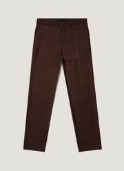 Men's Wool Twill Trouser in Dark Chocolate