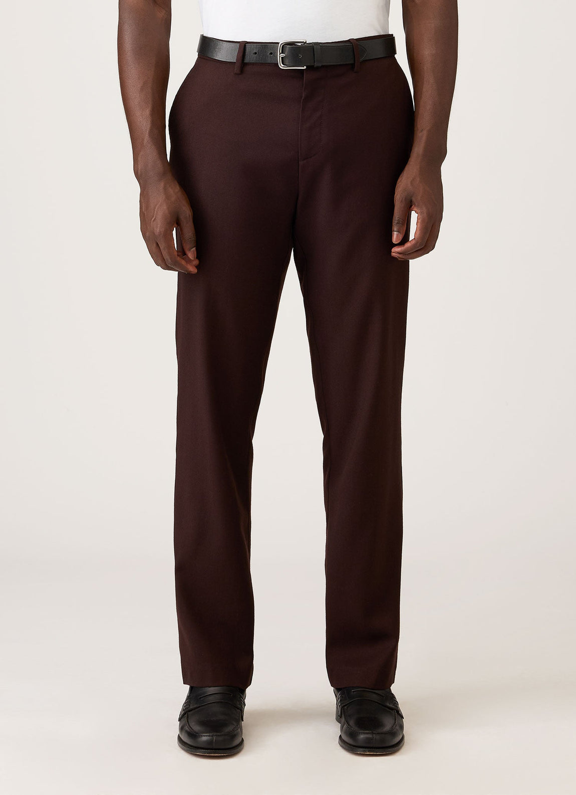 Men's Wool Twill Trouser in Dark Chocolate