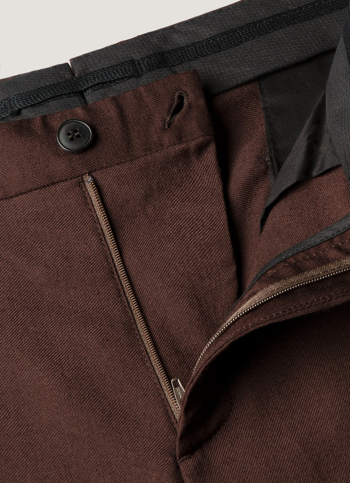 Men's Wool Twill Trouser in Dark Chocolate